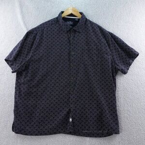 Nat Nast Geometric Silk Blend Shirt Mens XXL Short Sleeve‎ Bowling Camp Retro